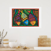 Abstraktes Design der Fischkunst Poster (Küche)