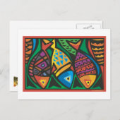 Abstraktes Design der Fischkunst Postkarte (Vorne/Hinten)