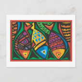 Abstraktes Design der Fischkunst Postkarte (Vorderseite)