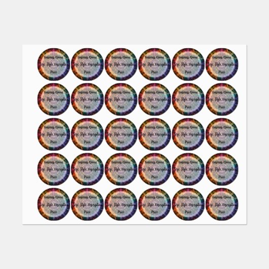 Abstraktes Design der Rainbow Fire Etiketten (Blatt)