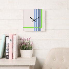 Abstraktes Design der Retro-Streifen Quadratische Wanduhr