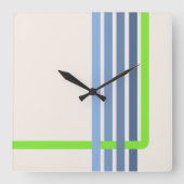 Abstraktes Design der Retro-Streifen Quadratische Wanduhr (Vorderseite)