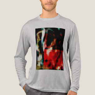 Abstraktes Design der Rot-Grün-Blütenblume Tri-Blend Shirt