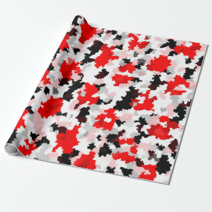 Abstraktes Design der Schwarz-weißen Camouflage Ro Geschenkpapier
