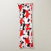 Abstraktes Design der Schwarz-weißen Camouflage Ro Seitenschläferkissen (Rückseite (Vertikal))