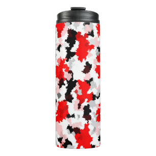 Abstraktes Design der Schwarz-weißen Camouflage Ro Thermosbecher