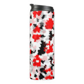 Abstraktes Design der Schwarz-weißen Camouflage Ro Thermosbecher (Nach rechts gedreht)