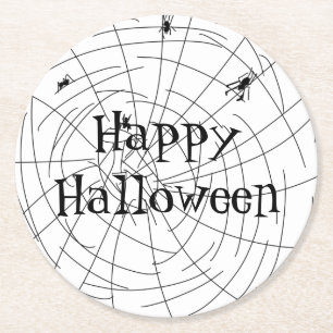 Abstraktes Design der Spinnwebhand Runder Pappuntersetzer