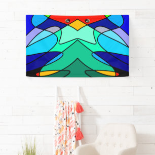 Abstraktes Design des Kardinals aus festem Glas Banner