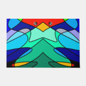 Abstraktes Design des Kardinals aus festem Glas Fußmatte (Vorderseite)