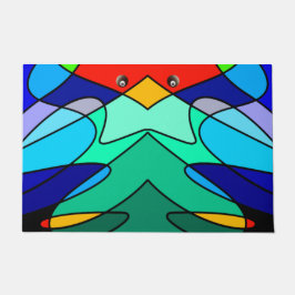 Abstraktes Design des Kardinals aus festem Glas Fußmatte