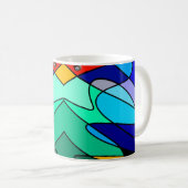 Abstraktes Design des Kardinals aus festem Glas Kaffeetasse (VorderseiteRechts)