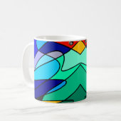 Abstraktes Design des Kardinals aus festem Glas Kaffeetasse (Vorderseite Links)