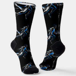Abstraktes Design eines schnellen Läufers mit athl Socken