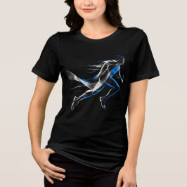 Abstraktes Design eines schnellen Läufers mit athl Tri-Blend Shirt