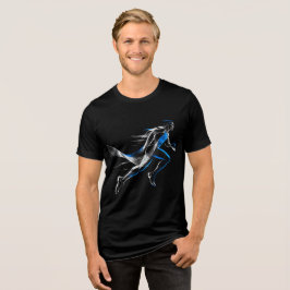 Abstraktes Design eines schnellen Läufers mit athl Tri-Blend Shirt