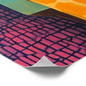 Abstraktes Design farbenfrohe Blumen Poster (Ecke)