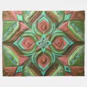 Abstraktes Design für grün und Rose Fleecedecke (Vorderseite (Horizontal))