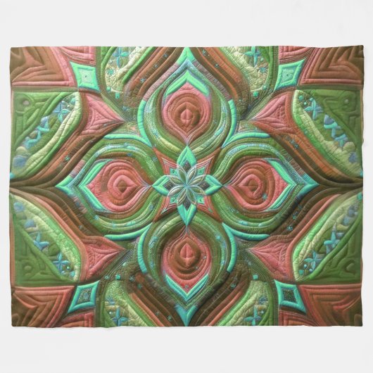 Abstraktes Design für grün und Rose Fleecedecke (Vorderseite (Horizontal))