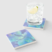 Abstraktes Design für surreales Fraktal Steinuntersetzer (Seitenansicht)