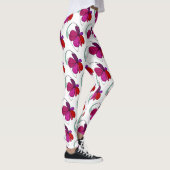 Abstraktes Design gekachelt Blumenblüte in violett Leggings (Rechts)