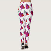 Abstraktes Design gekachelt Blumenblüte in violett Leggings (Rückseite)