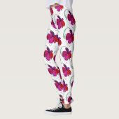 Abstraktes Design gekachelt Blumenblüte in violett Leggings (Links)