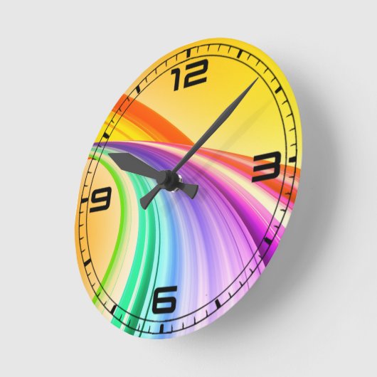 Abstraktes Design-Gelb-Orange-Hintergrundbanner Runde Wanduhr (Winkel)