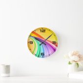 Abstraktes Design-Gelb-Orange-Hintergrundbanner Runde Wanduhr (Zuhause)