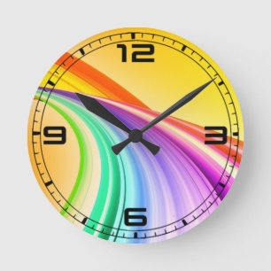Abstraktes Design-Gelb-Orange-Hintergrundbanner Runde Wanduhr