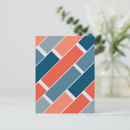 Abstraktes Design geometrischer Blöcke Postkarte (Stehend Vorderseite)