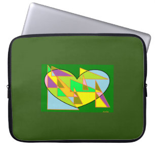 Abstraktes Design grün auf Laptop-Hülle Laptopschutzhülle