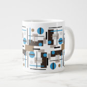 Abstraktes Design im Retro-Stil Jumbo-Tasse (Vorderseite Rechts)