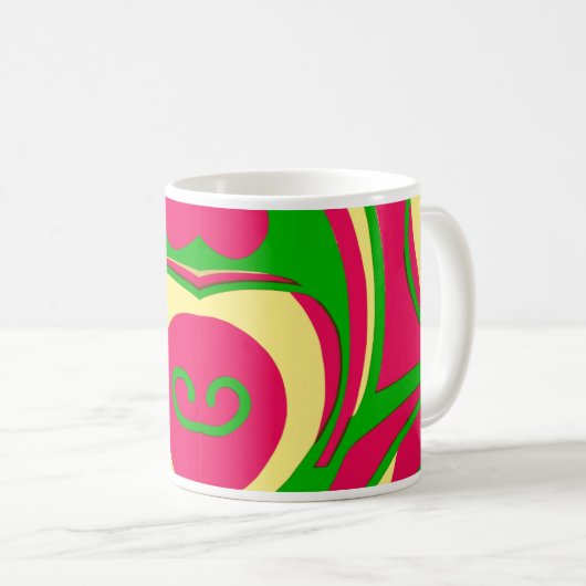 Abstraktes Design im Stil von 60 Jahren Kaffeetasse (VorderseiteRechts)