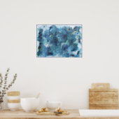 Abstraktes Design in Blau. Poster (Küche)