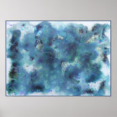 Abstraktes Design in Blau. Poster (Vorne)