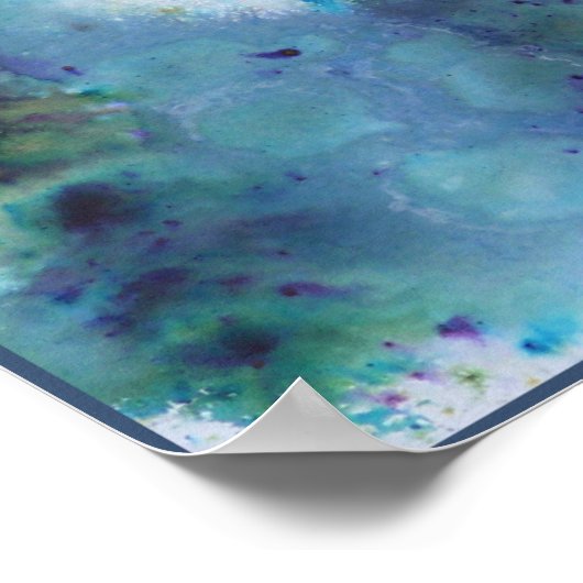 Abstraktes Design in Blau. Poster (Ecke)