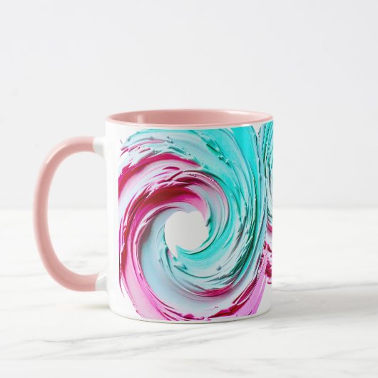 Abstraktes Design in den Farben Pastel. Tasse (Links)