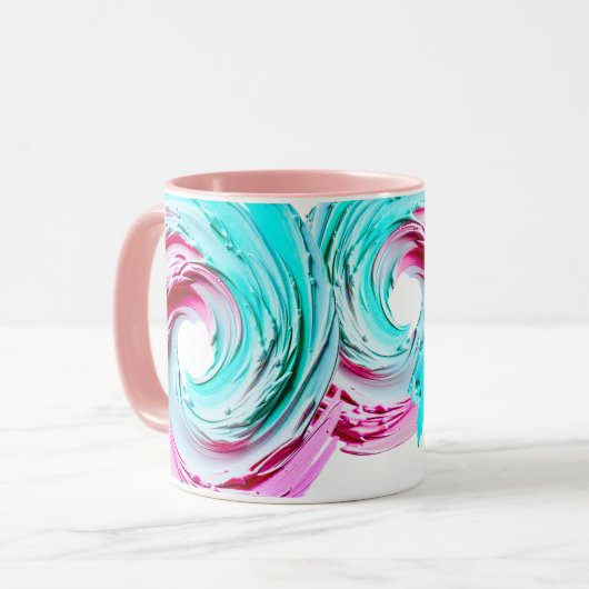 Abstraktes Design in den Farben Pastel. Tasse (Vorderseite Links)