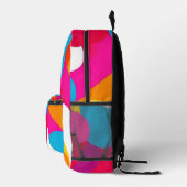 Abstraktes Design in dynamischen Farben Bedruckter Rucksack (Rechts)