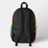 Abstraktes Design in dynamischen Farben Bedruckter Rucksack (Rückseite)
