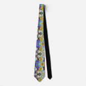 Abstraktes Design in Gold und Blue Neck Tie Krawatte (Vorderseite)