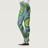 Abstraktes Design in grün gestrichen Leggings (Links)