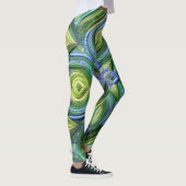 Abstraktes Design in grün gestrichen Leggings (Rechts)