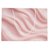 Abstraktes Design in Rosa und Creme Große Geschenktüte (Rückseite)