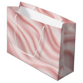 Abstraktes Design in Rosa und Creme Große Geschenktüte (Vorderseite Schrägansicht)