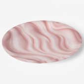 Abstraktes Design in Rosa und Creme Pappteller (Schrägansicht)