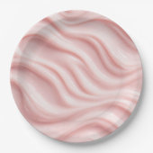 Abstraktes Design in Rosa und Creme Pappteller (Vorderseite)
