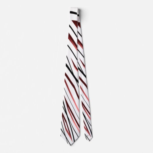 Abstraktes Design in Rot-Weiß-Schwarz Krawatte (Vorderseite)