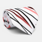 Abstraktes Design in Rot-Weiß-Schwarz Krawatte (Gerollt)